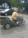 Paul test-driving the Tuk Truk