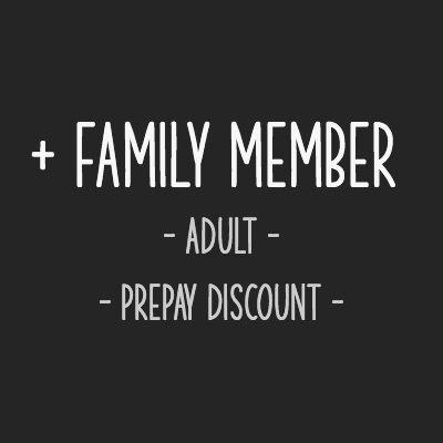 Add an adult family member to your existing membership for a discounted rate and get a prepay discount