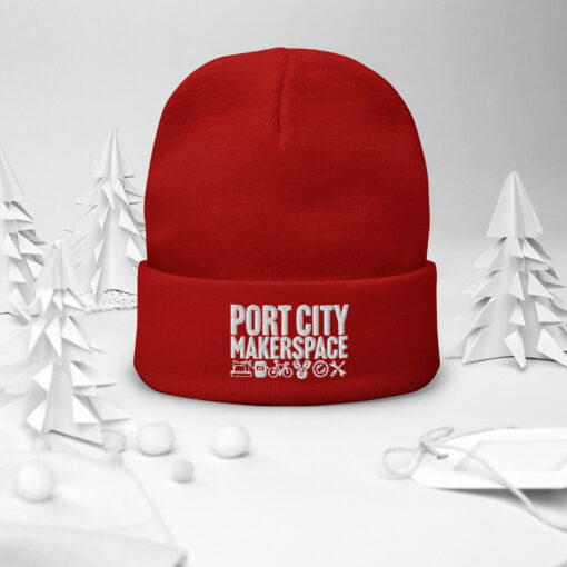 Embroidered Beanie - Red - Image 2