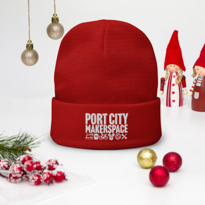 Embroidered Beanie - Red